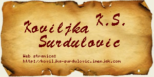 Koviljka Surdulović vizit kartica